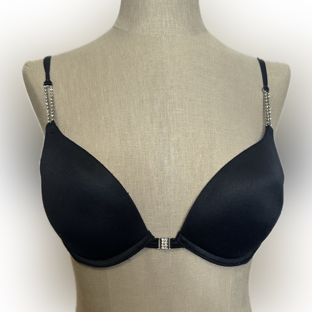 Black Rhinestone Detail Bra VS - Picture 1 of 11
